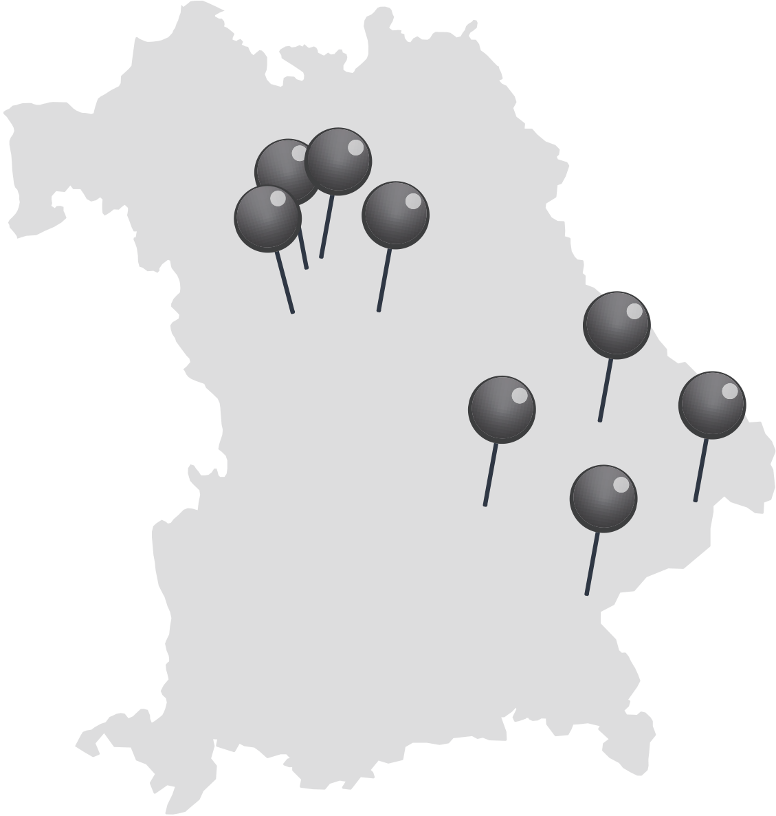 Bayern_mit_Standortpins_neu Bayernkarte mit Standortpins