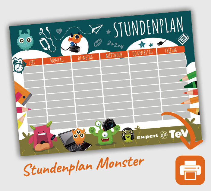 Hier Downloaden und Ausdrucken Stundenplan Monster
