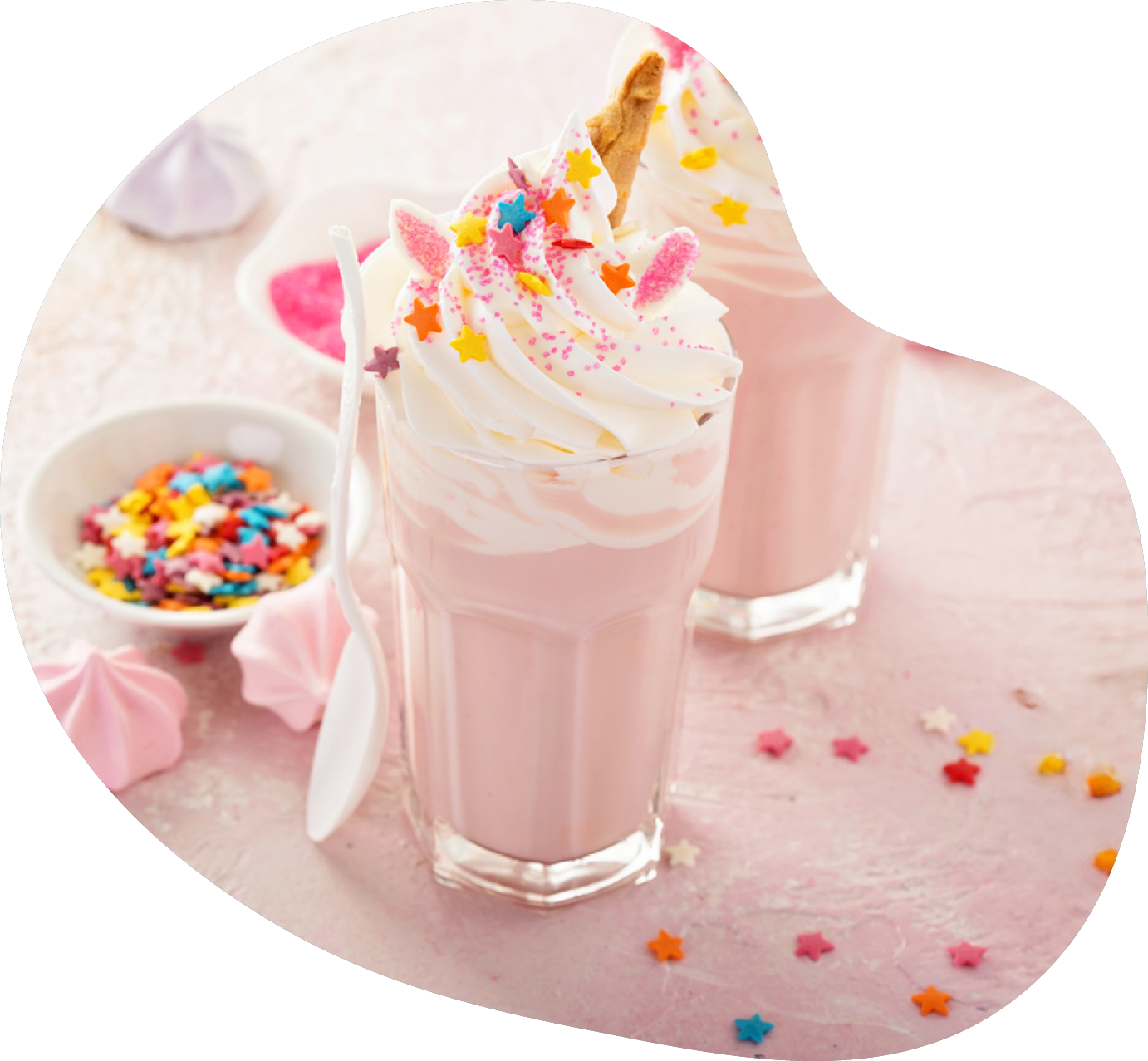 Rosa Einhorn-Vanille-Milchshake Rezeptbild
