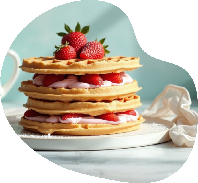 Bubble_Waffeltorte Waffeltorte mit Erdbeercreme Füllung