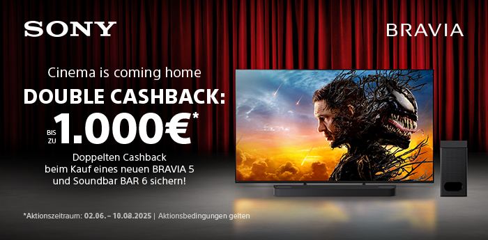 Sony Bravia 5 + Bar 6 Cashback Aktion 2025 - bei TeVi kaufen © Sony