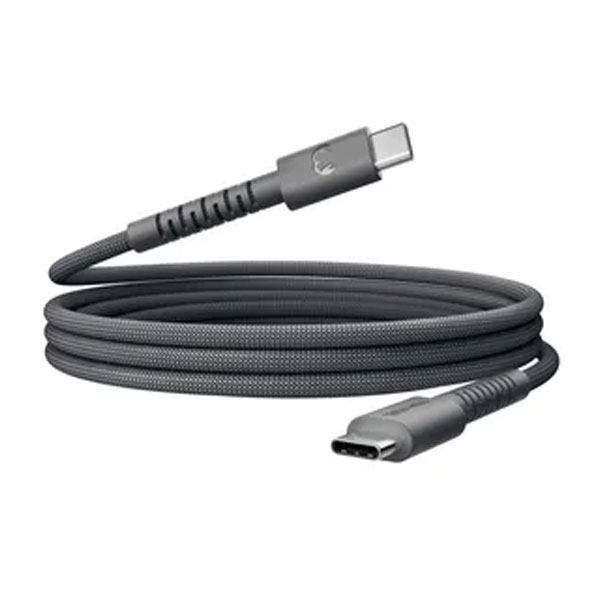 FRESH 'N REBEL USB-C zu USB-C silikon geflochtenes Kabel "FlexWave" 2m, 100W Storm Grey