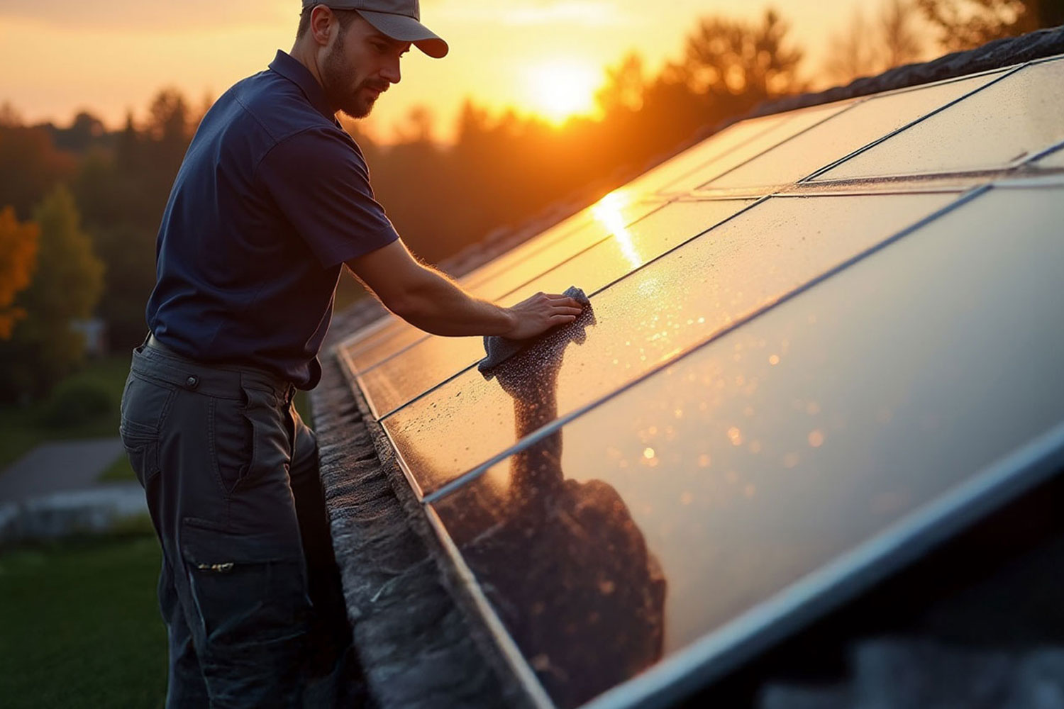 Wartungsservice für Solaranlagen und Balkonkraftwerke Reinigung vom Experten - TeVi Service