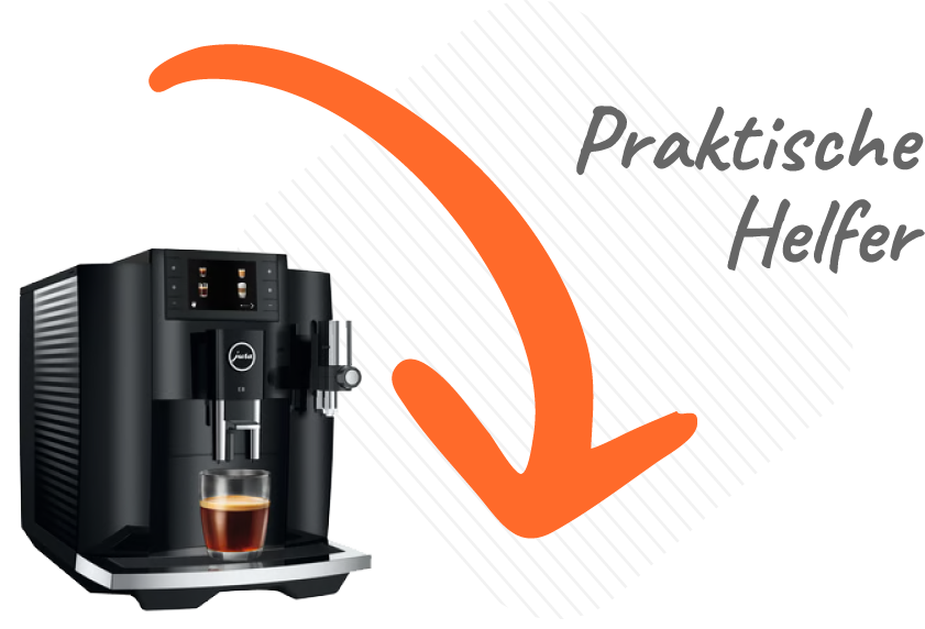 Praktische Helfer: Jura E8 Kaffeevollautomat bei expert TeVi